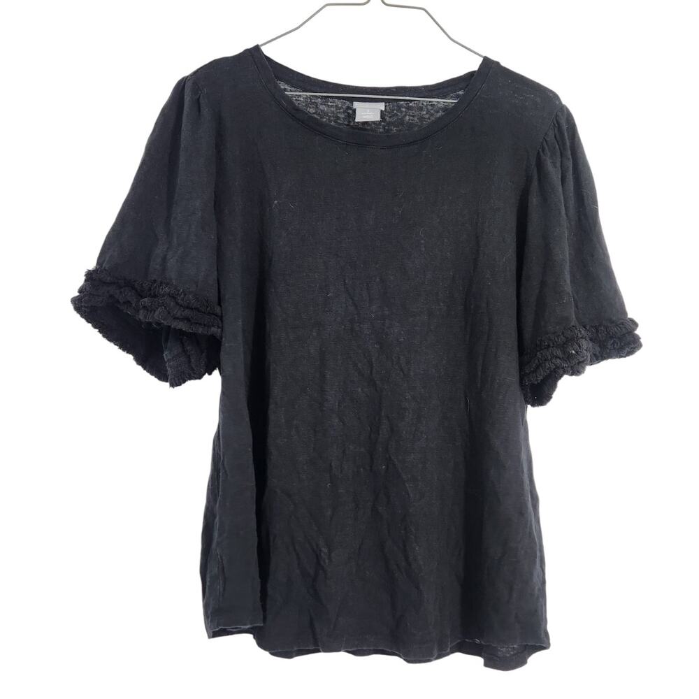 Chico's Black Short Sleeve Top - Women's Size Large